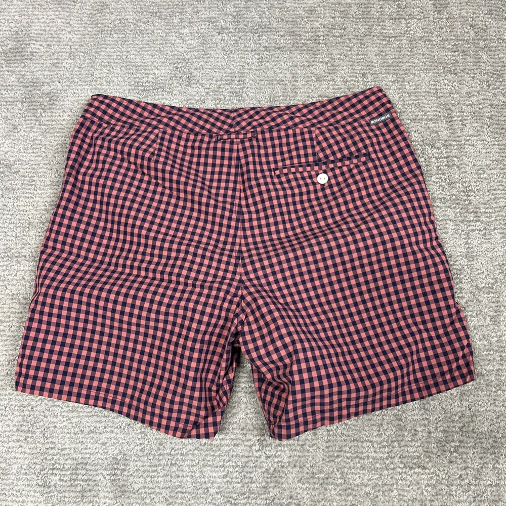Bonobos Swim Trunks Mens 34 Gingham Check 7 Inch Inseam Board Shorts Navy Pink - Picture 5 of 6